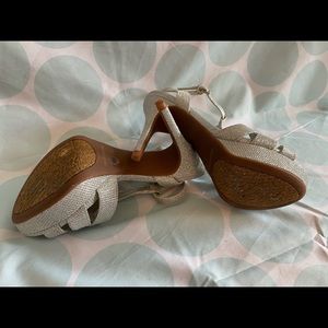 Silver straps heels